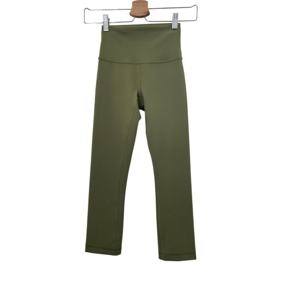Lululemon Pants - Lululemon Wunder Train Green High-Rise Crop 21" Athletic Leggings Women's Sz 2